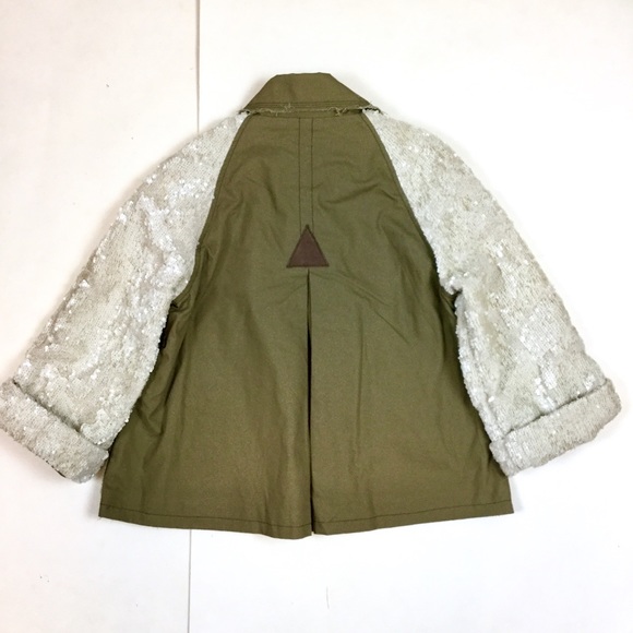 NEW Hei Hei Olive Green Cream Sequin Jacket - Picture 4 of 8
